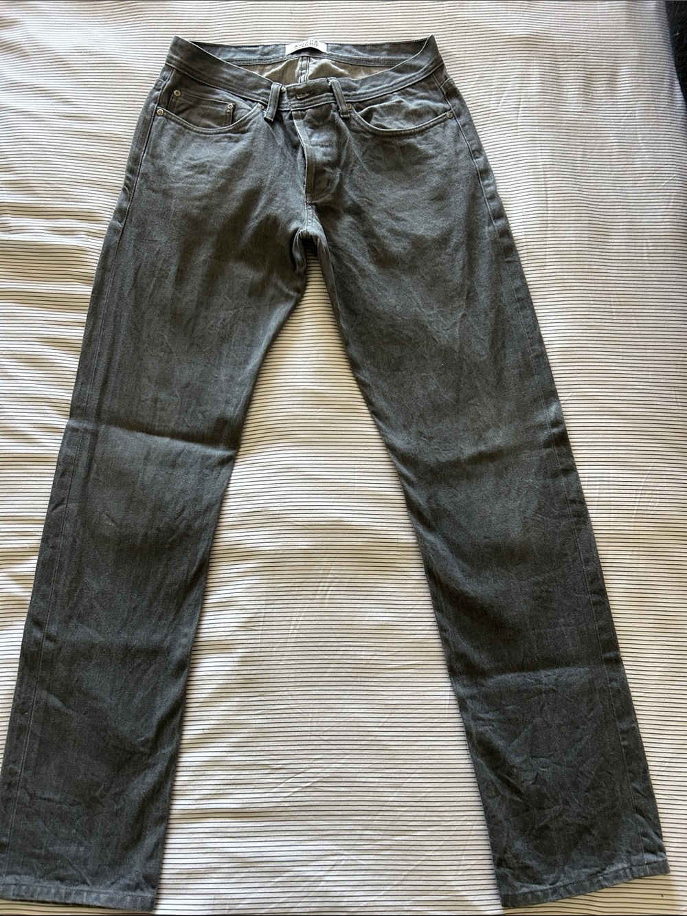 Naked & Famous Denim Straight Leg Grey Jeans